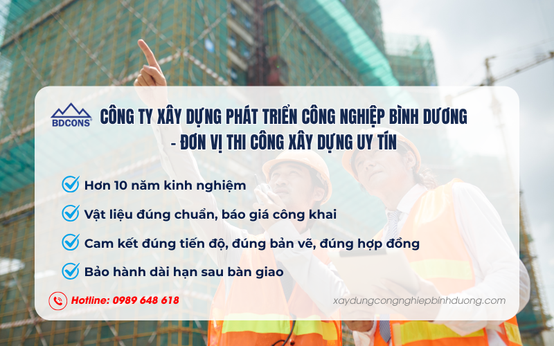 Công ty Xây dựng Phát triển Công Nghiệp Bình Dương - Đơn vị thi công xây dựng uy tín