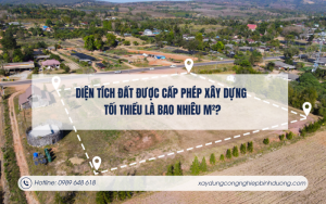 Diện tích đất được cấp phép xây dựng tối thiểu là bao nhiêu m²