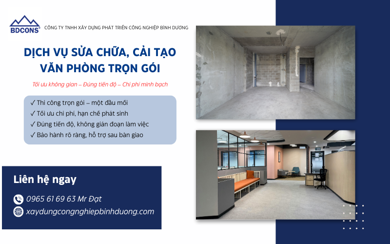 Dịch vụ sửa chữa, cải tạo văn phòng trọn gói
