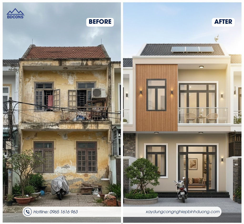 Trước và sau khi sửa chữa - cải tạo nhà ở