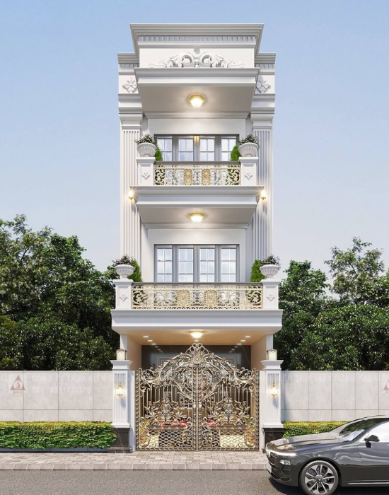 Mẫu nhà ống tân cổ điển 3 tầng 5x20m