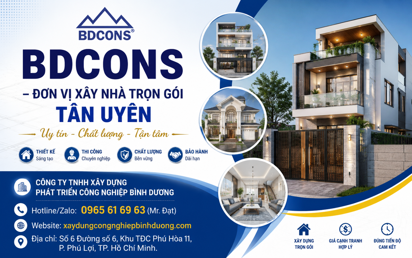 BDCONS thi công xây nhà trọn gói tại Tân Uyên Bình Dương uy tín, chuyên nghiệp
